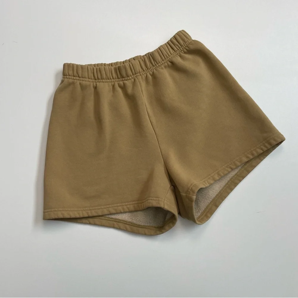 Aritzia TNA Sweat Shorts Cozy AF Fleece Lounge Athletic Travel Mustard Yellow